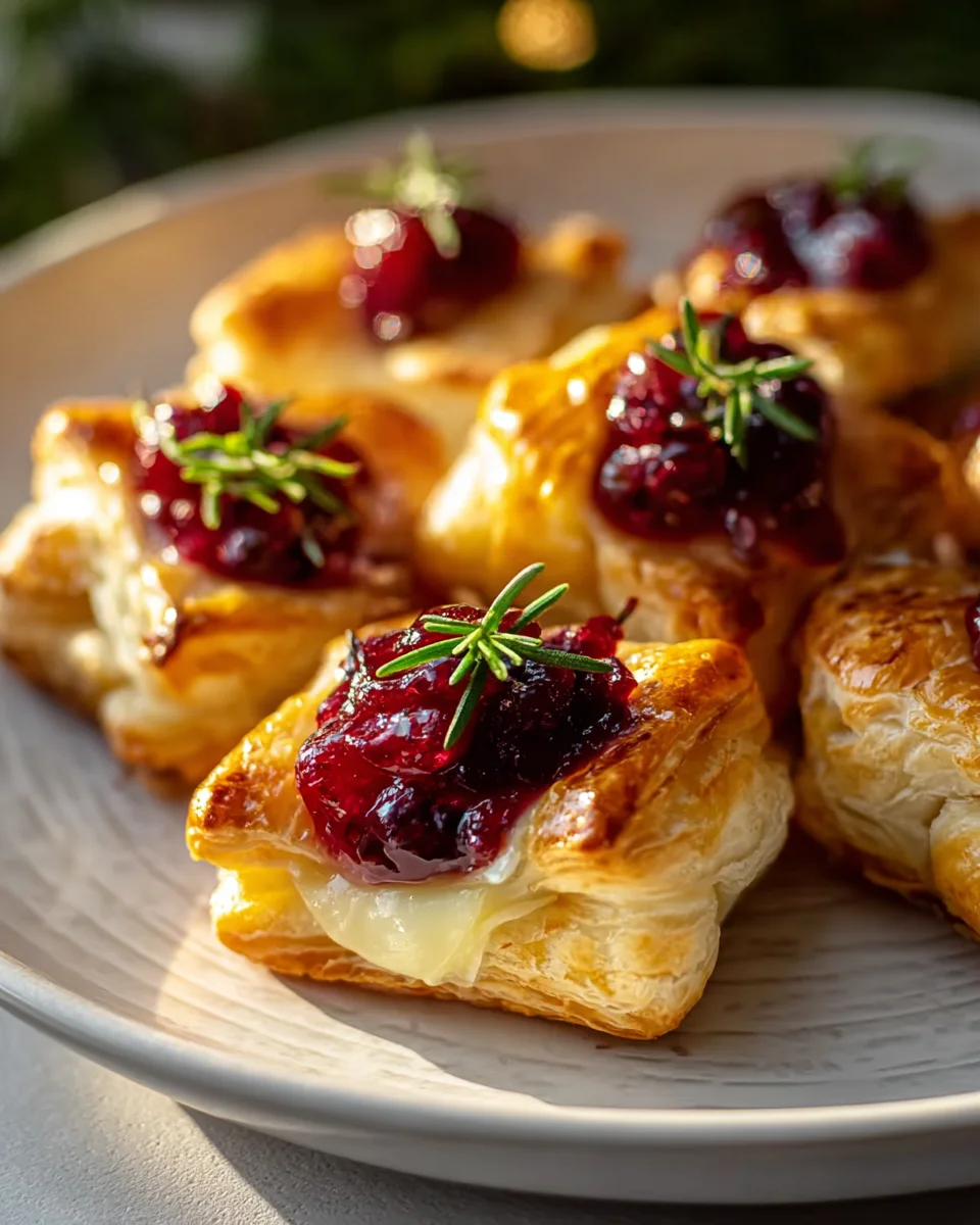 Einfache und elegante Cranberry Brie Bites für Feiertage
