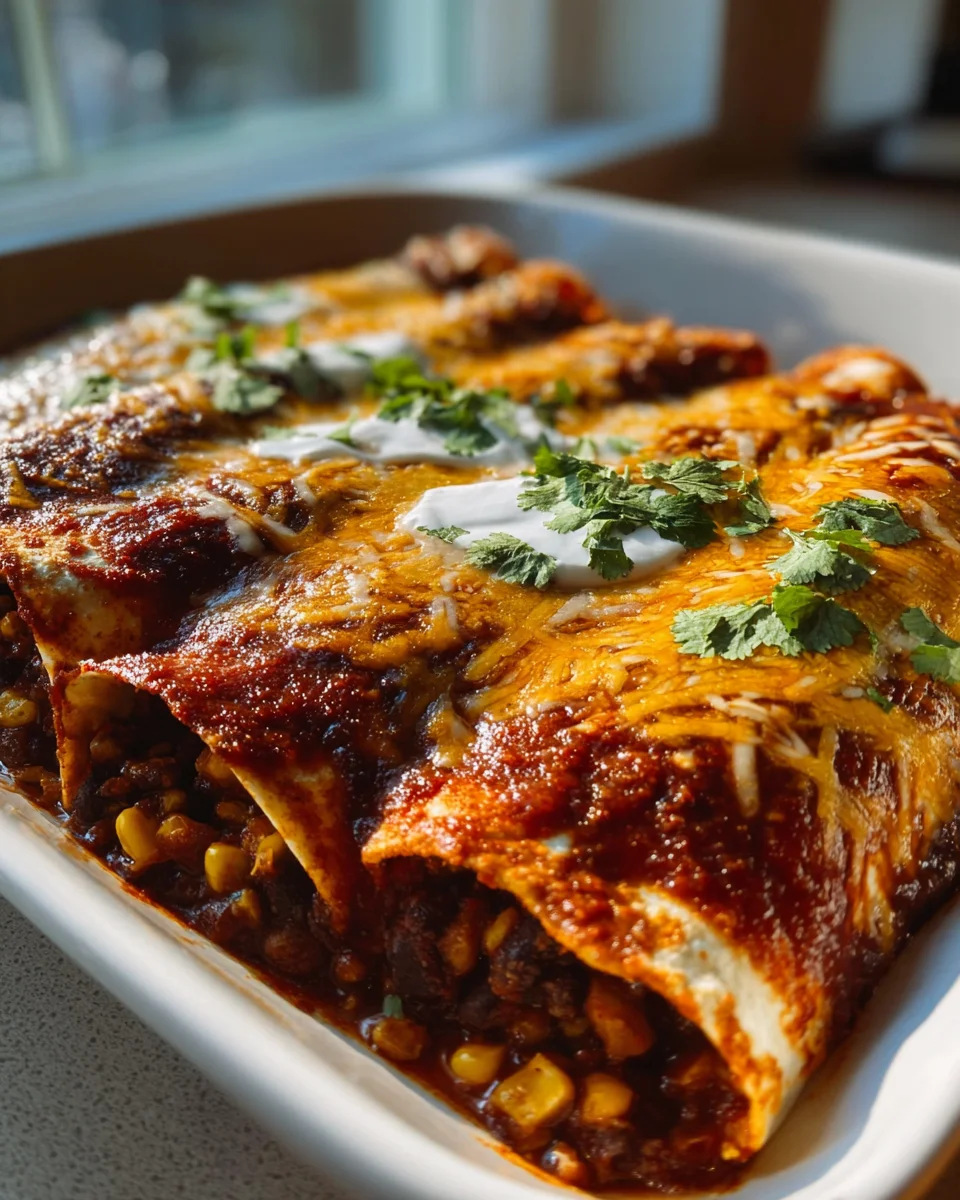 Leckere vegetarische schwarze Bohnen-Enchiladas Rezept