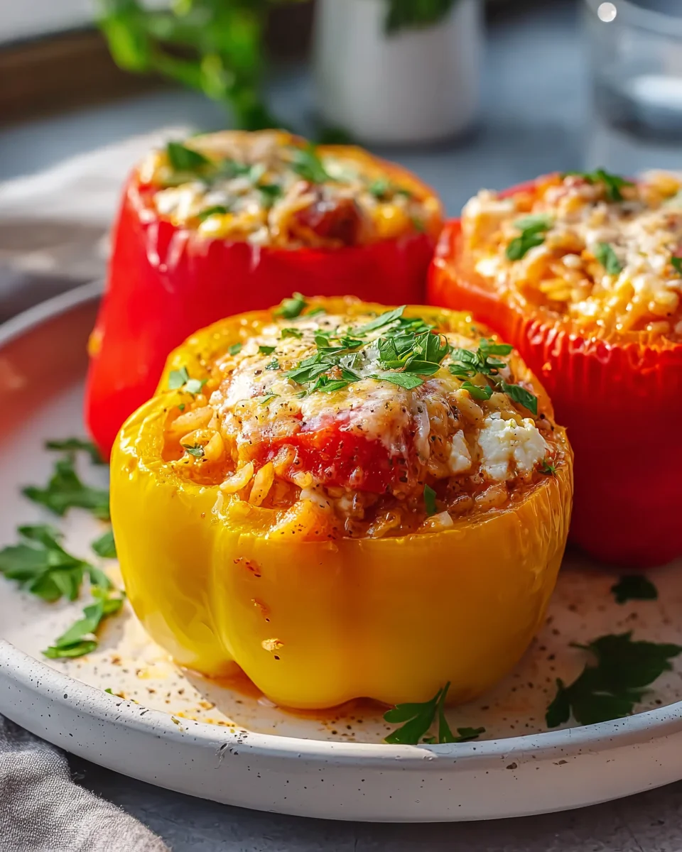 Einfaches Rezept: Gefüllte Paprika mit Reis und Feta genießen!