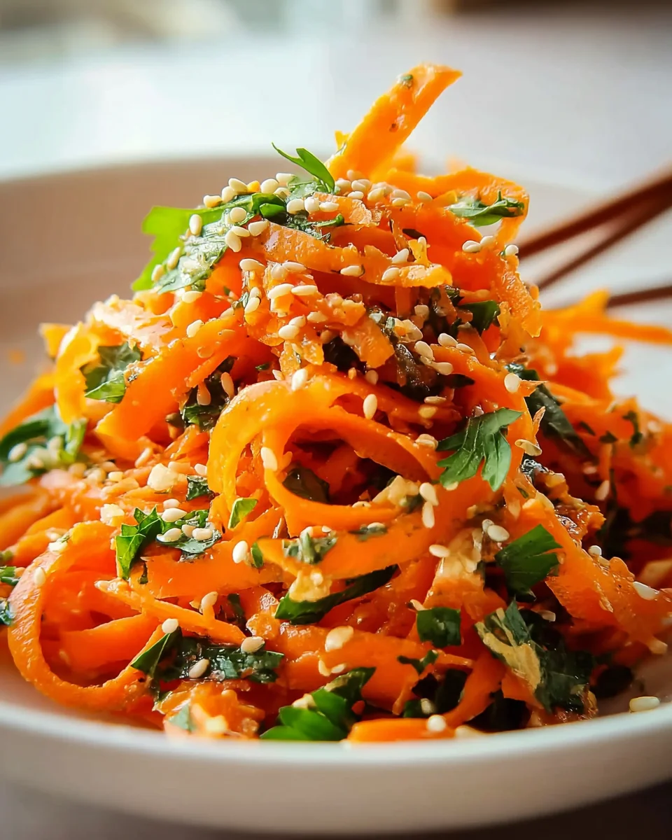 Karottensalat mit Ingwer Sesam Dressing: Unglaublich lecker!