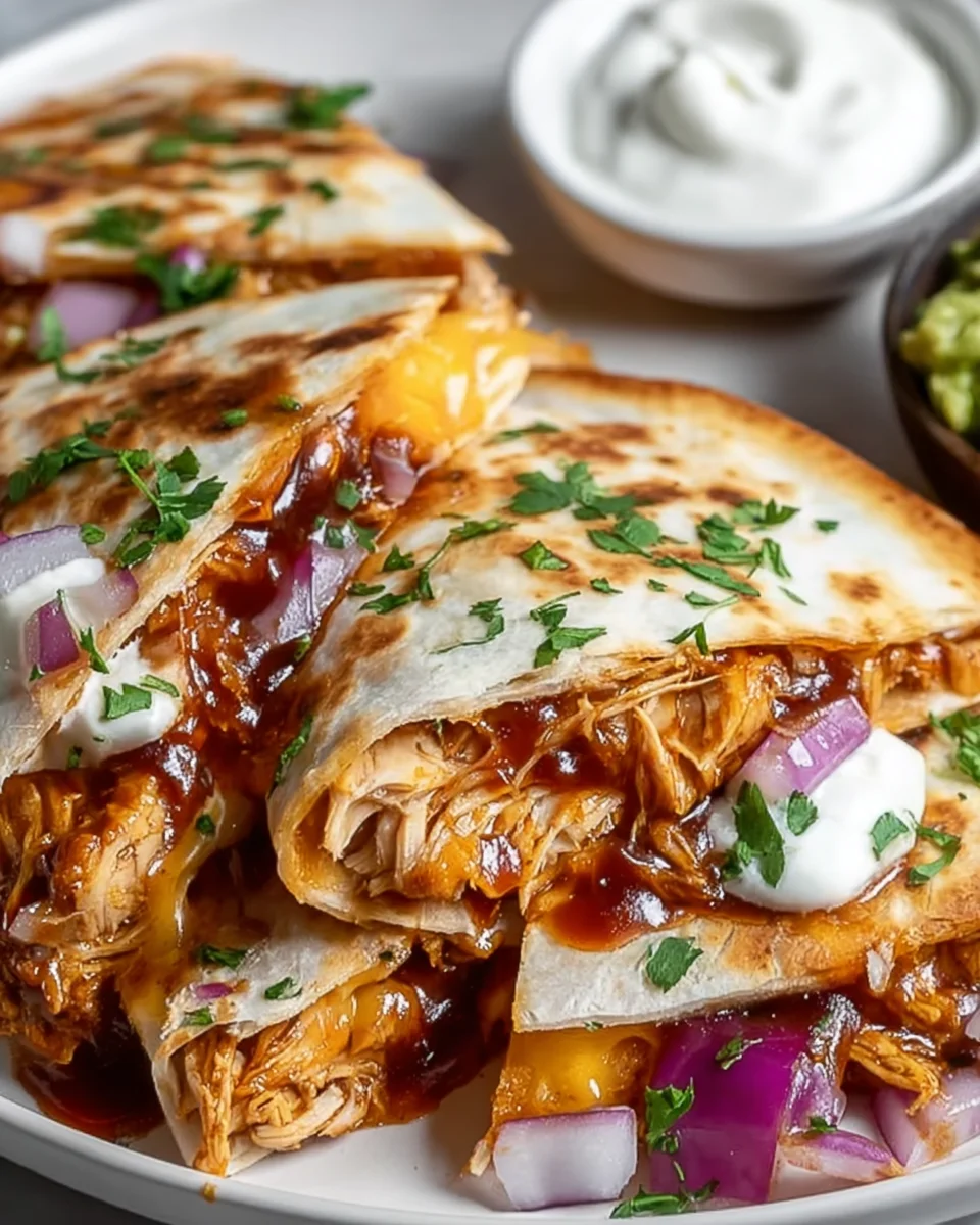 Leckere Hot Honey BBQ Chicken Quesadillas für Genießer