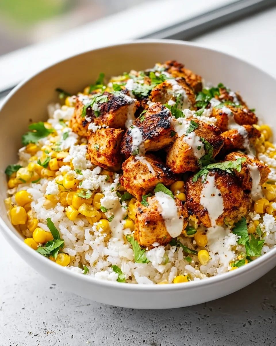 Street Corn Chicken Bowl mit Reis – Schnell & unwiderstehlich!