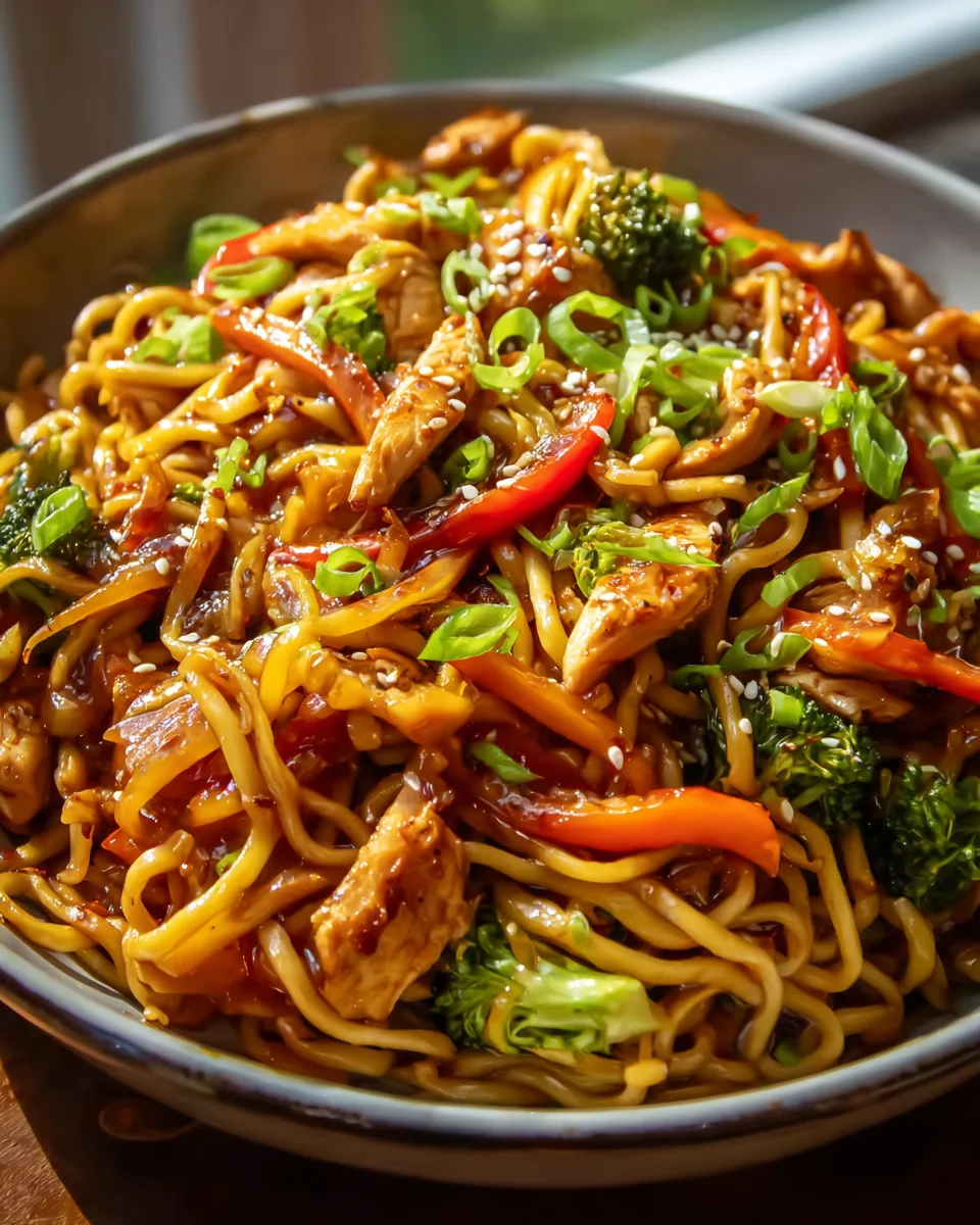 Schnelle aromatische Hähnchen Teriyaki Nudeln Rezept