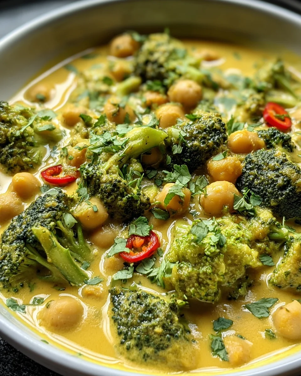 Cremiges Brokkoli Kichererbsen Curry – Einfach & gesund kochen