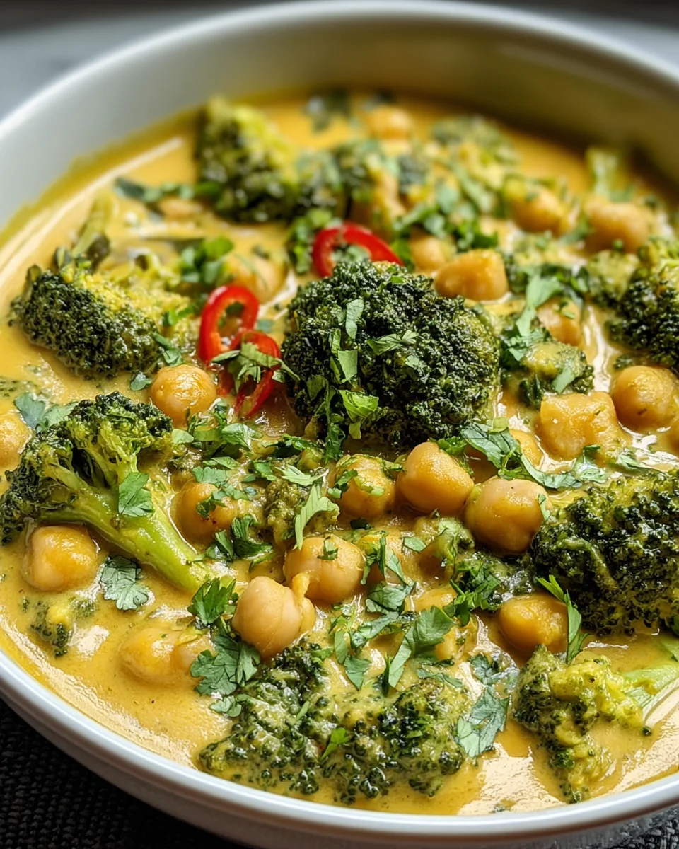 Cremiges Brokkoli Kichererbsen Curry – Einfach & gesund kochen