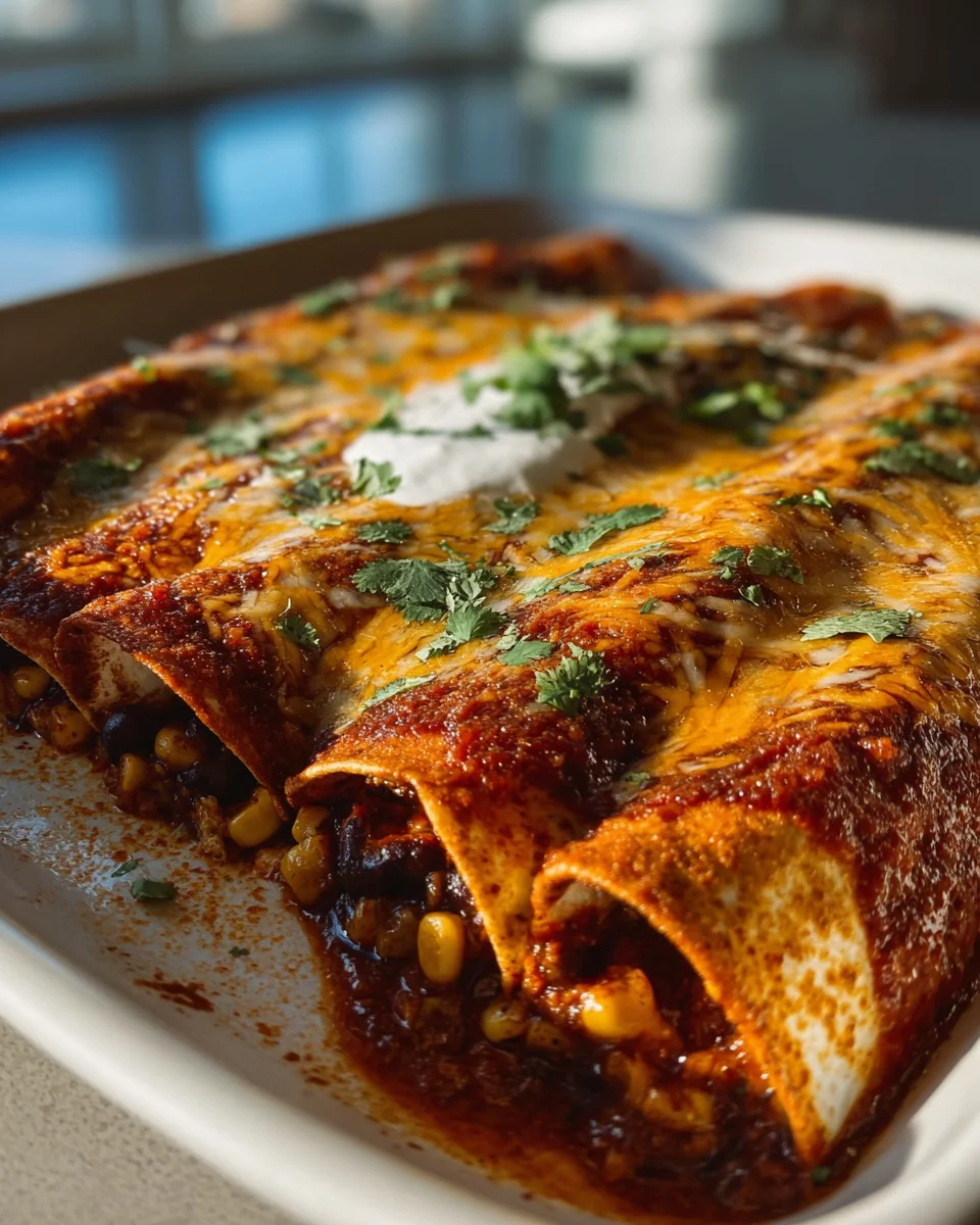 Leckere vegetarische schwarze Bohnen-Enchiladas Rezept