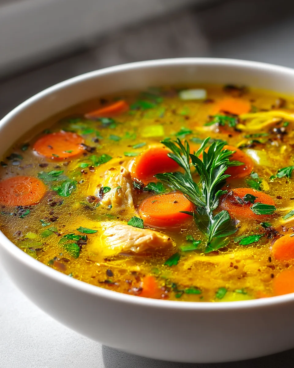 Entzündungshemmende Kurkuma Hühnersuppe für mehr Wohlbefinden