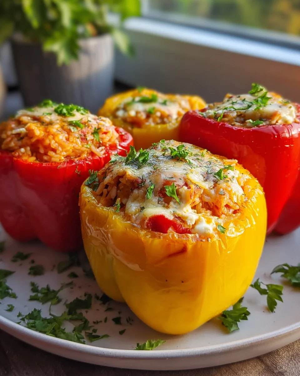 Einfaches Rezept: Gefüllte Paprika mit Reis und Feta genießen!