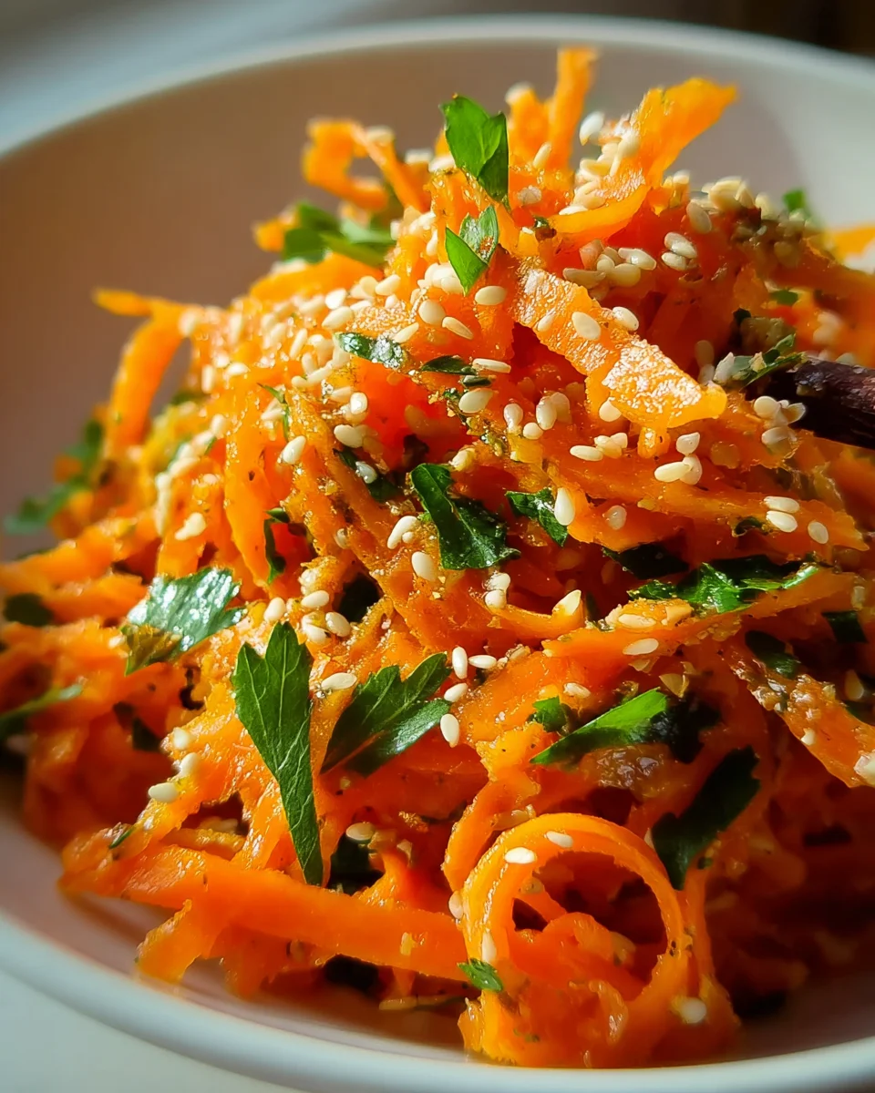 Karottensalat mit Ingwer Sesam Dressing: Unglaublich lecker!