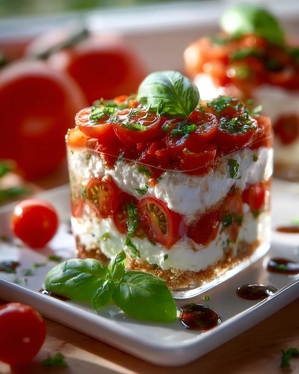 Bestes Tomaten Mozzarella Tiramisu für den Sommer