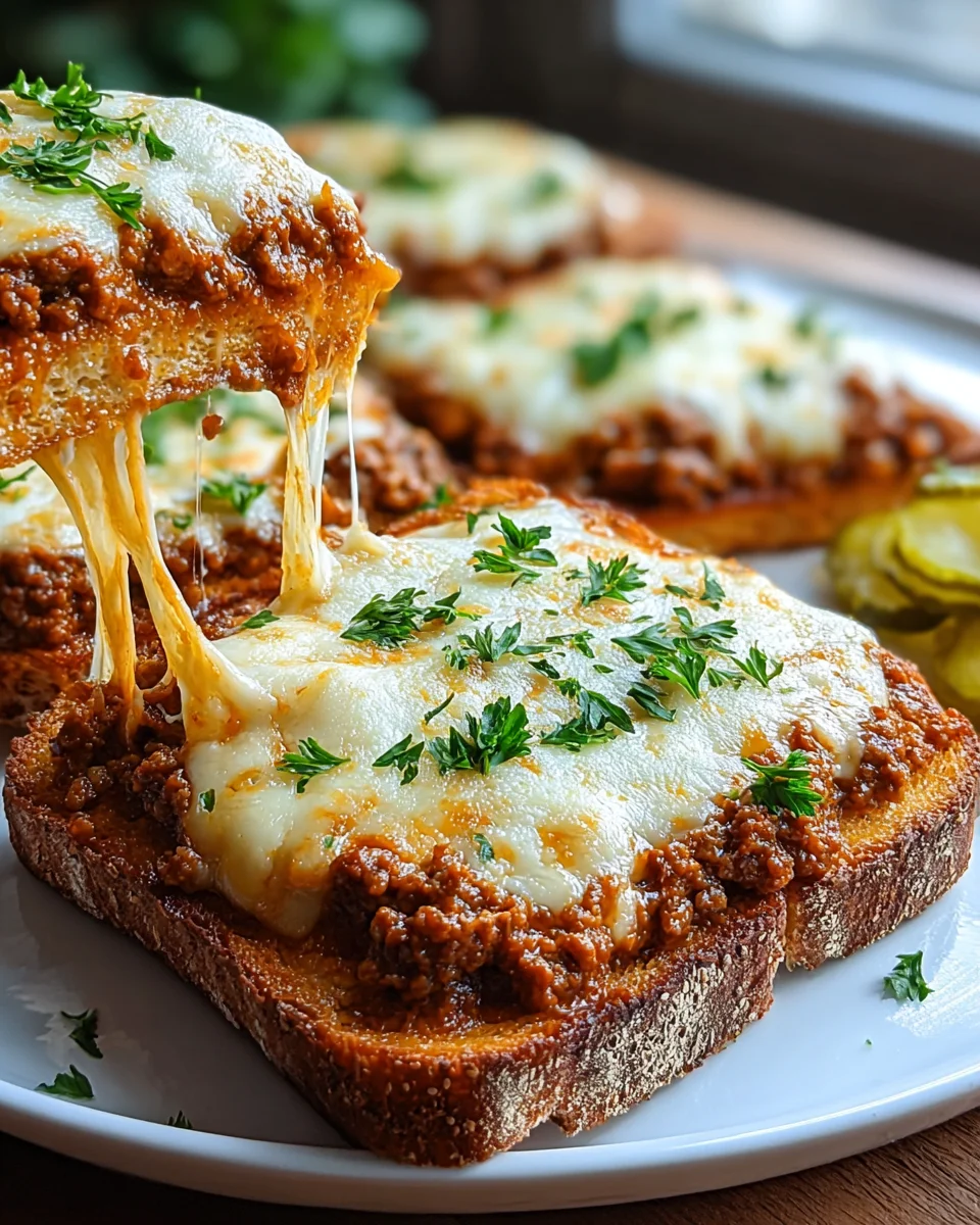 Käse-Knoblauchbrot Sloppy Joe Melts: Leckeres Rezept!