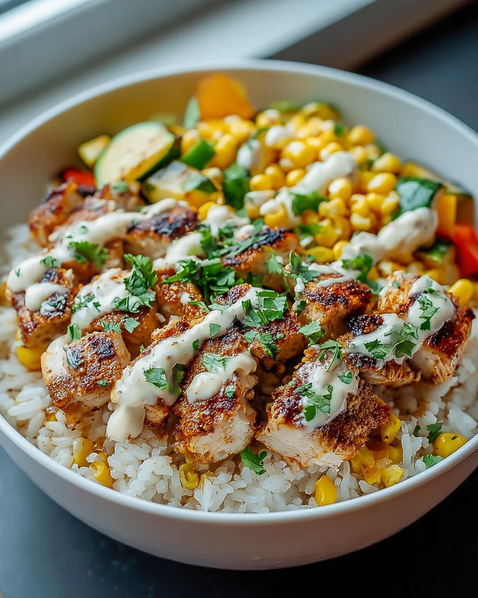 Street Corn Hähnchen Reis Bowl: Cremig, würzig & fix zubereitet!