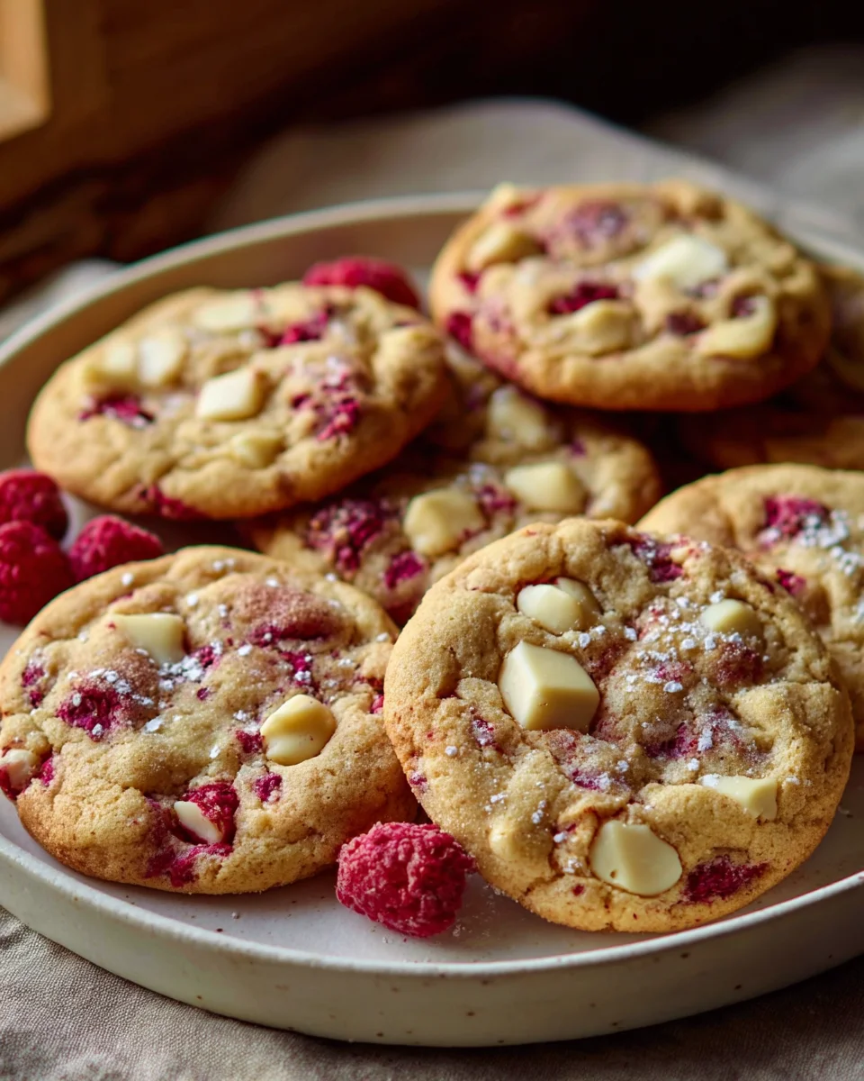 Saftige Weiße Schokolade Himbeer-Cookies ohne Alkohol – Zart & Perfekt