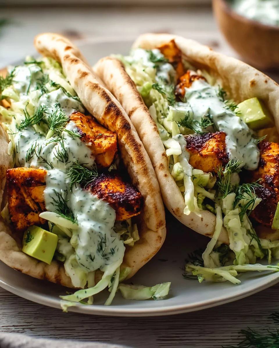 Sheet Pan Chicken Pitas mit herber Ranch-Sauce Rezept