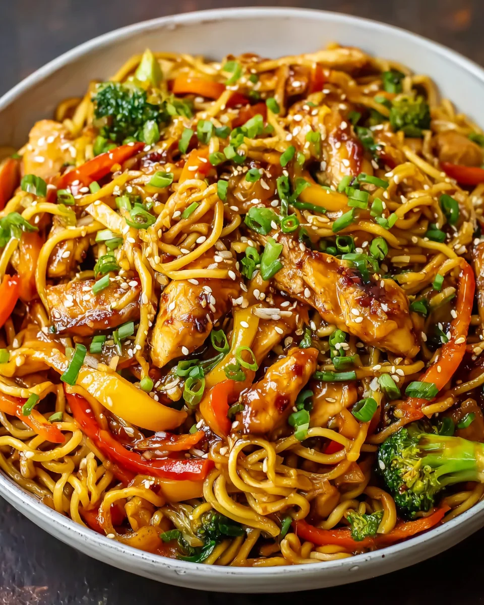 Schnelle aromatische Hähnchen Teriyaki Nudeln Rezept