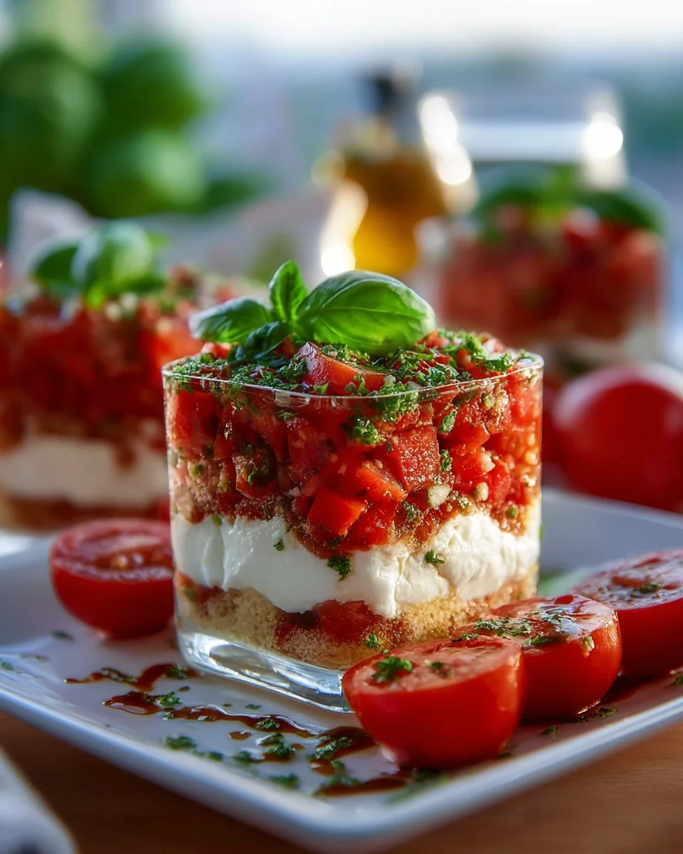 Bestes Tomaten Mozzarella Tiramisu für den Sommer