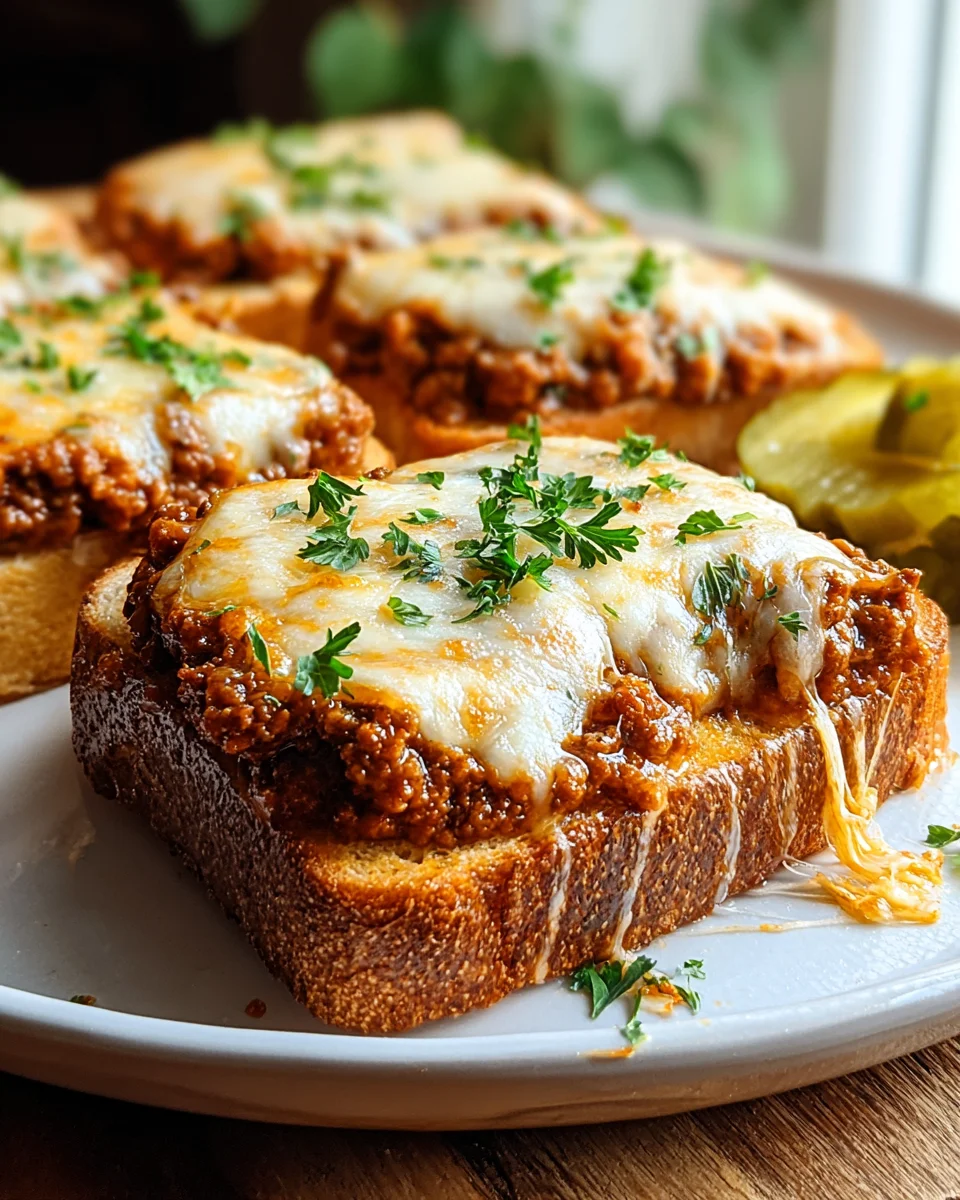 Käse-Knoblauchbrot Sloppy Joe Melts: Leckeres Rezept!