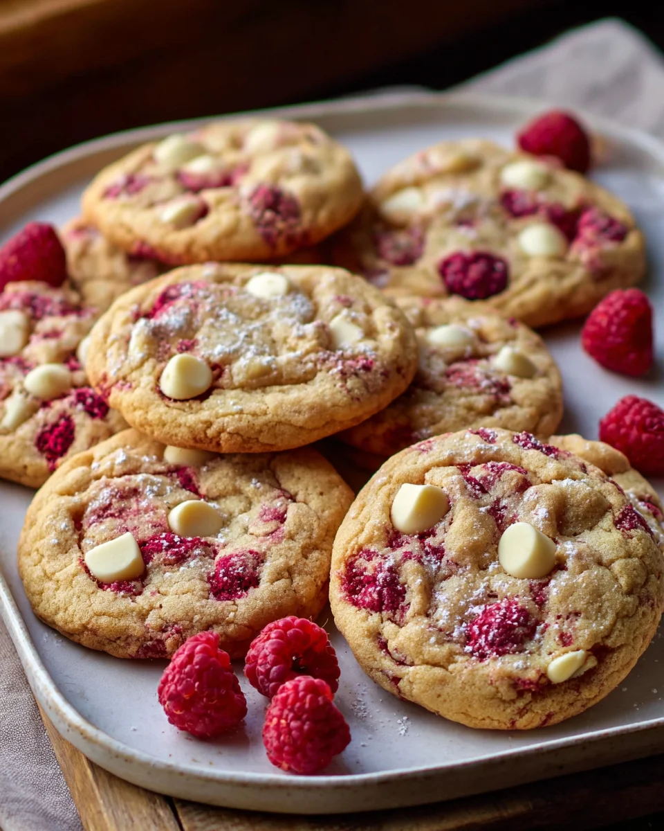 Saftige Weiße Schokolade Himbeer-Cookies ohne Alkohol – Zart & Perfekt