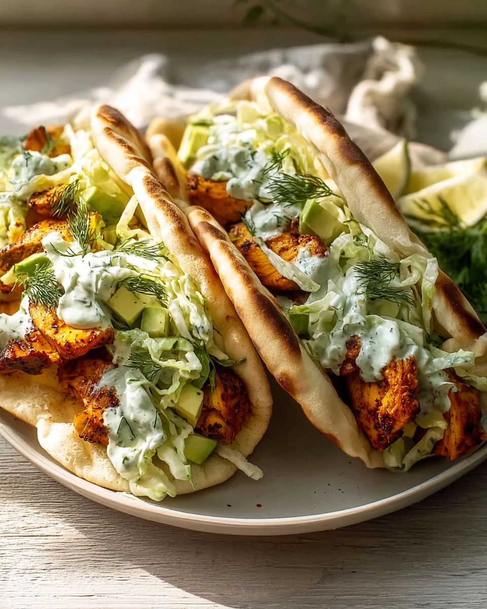 Sheet Pan Chicken Pitas mit herber Ranch-Sauce Rezept