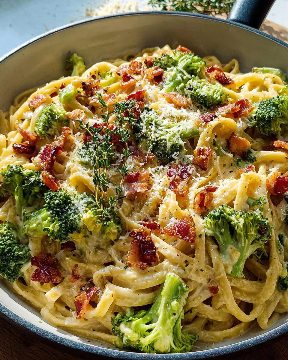 Cremige Pastapfanne mit Brokkoli und Speck – Genuss pur!