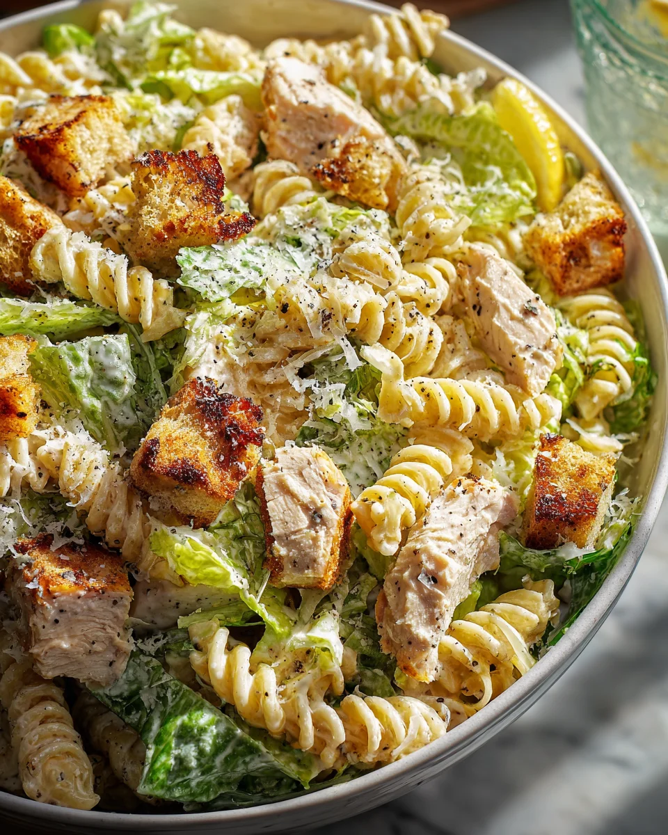 Leckeres Chicken Caesar Pasta Salad Rezept für jeden Anlass!