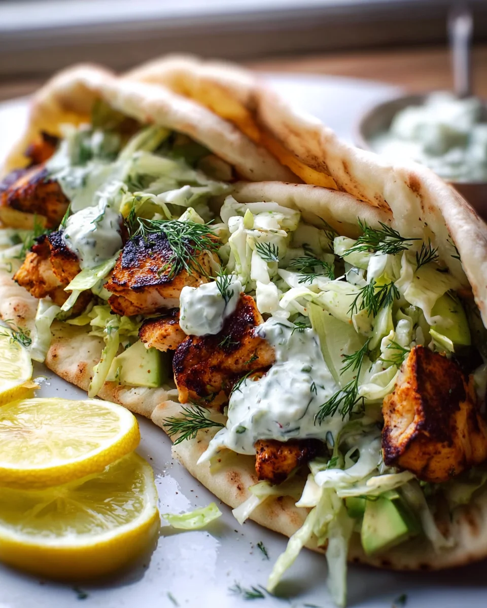Sheet Pan Chicken Pitas mit Kräuter-Ranch-Dressing Rezept