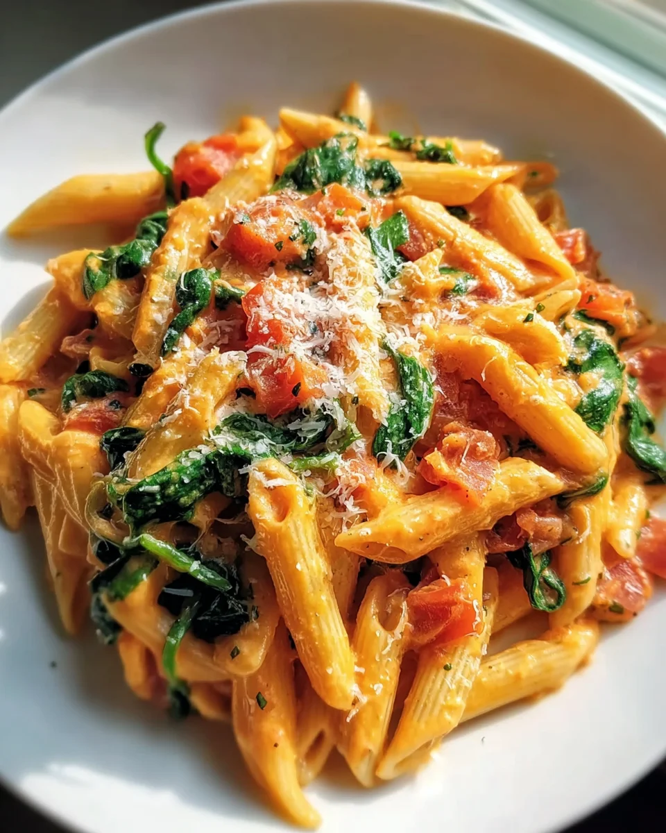 Leckere Tomatensauce mit Spinat für Pasta genießen!