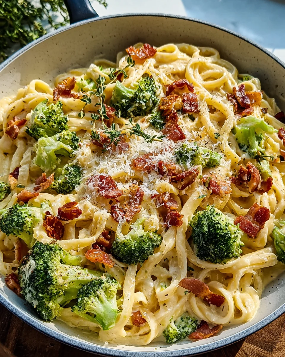 Cremige Pastapfanne mit Brokkoli und Speck – Genuss pur!