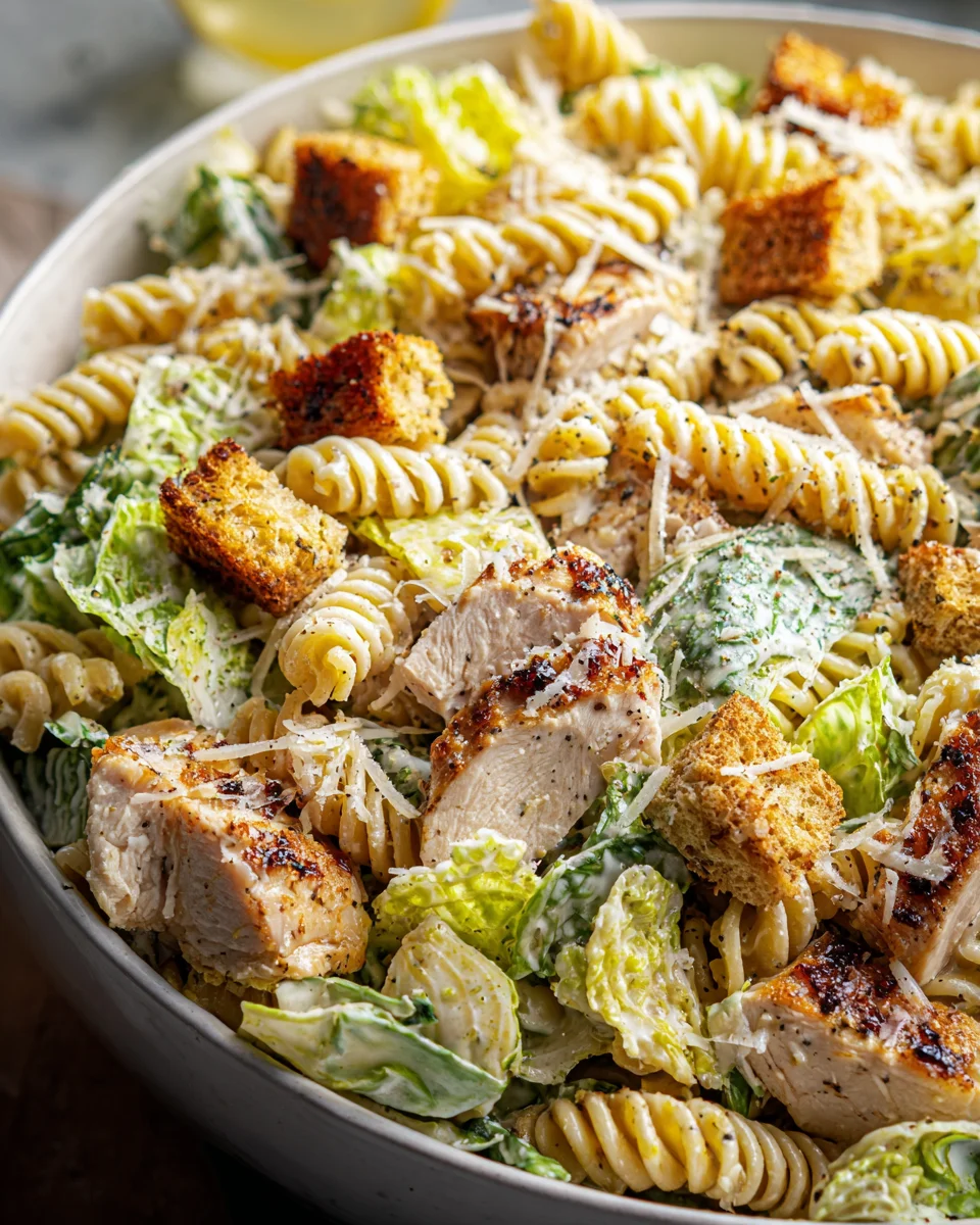 Leckeres Chicken Caesar Pasta Salad Rezept für jeden Anlass!