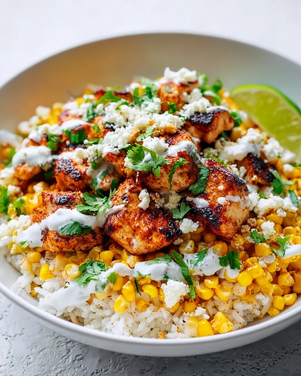 Street Corn Chicken Bowl mit Reis – Schnell & unwiderstehlich!