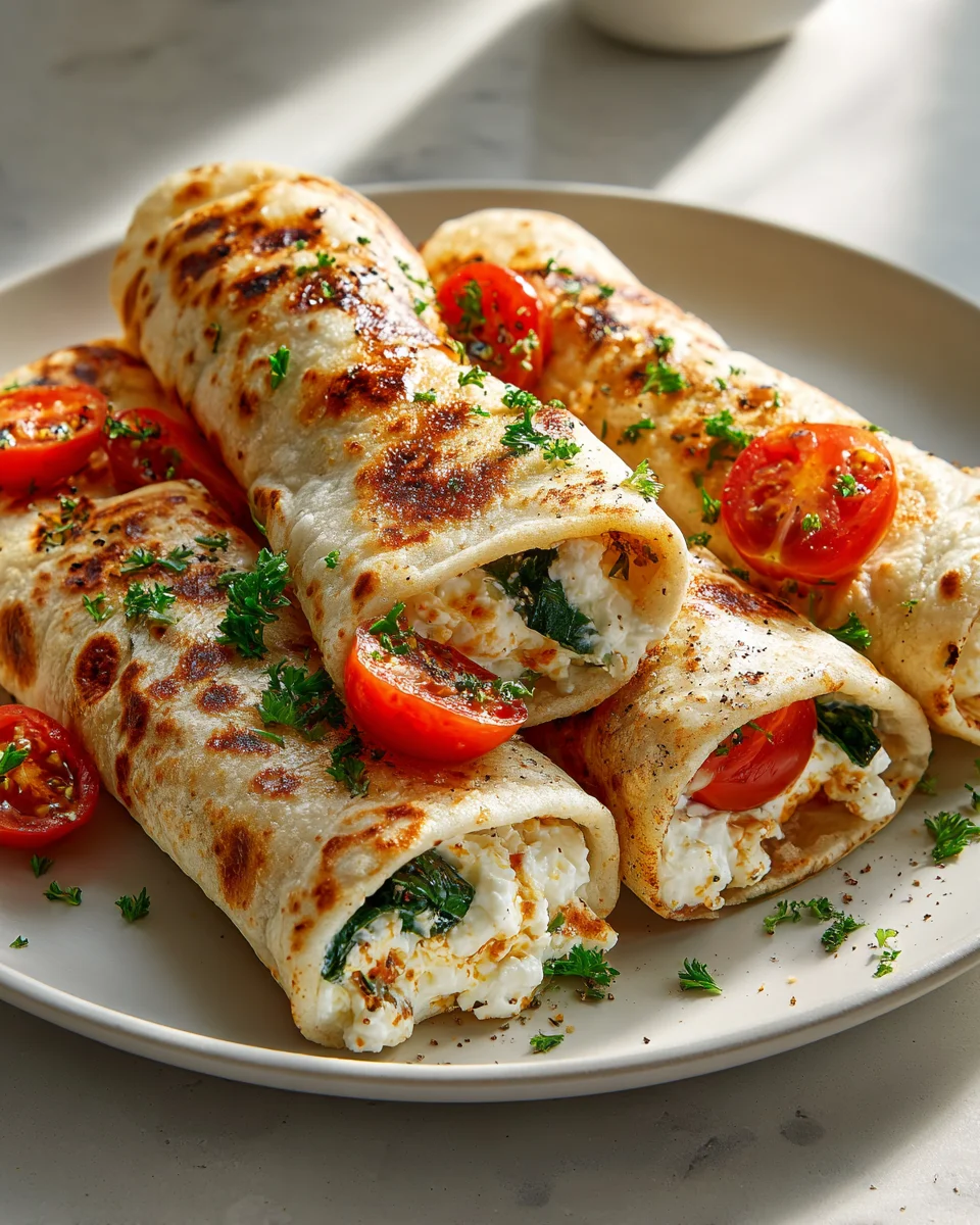 Gesunde Cottage Cheese Fladenbrot Wraps – Blitzschnell zubereitet.