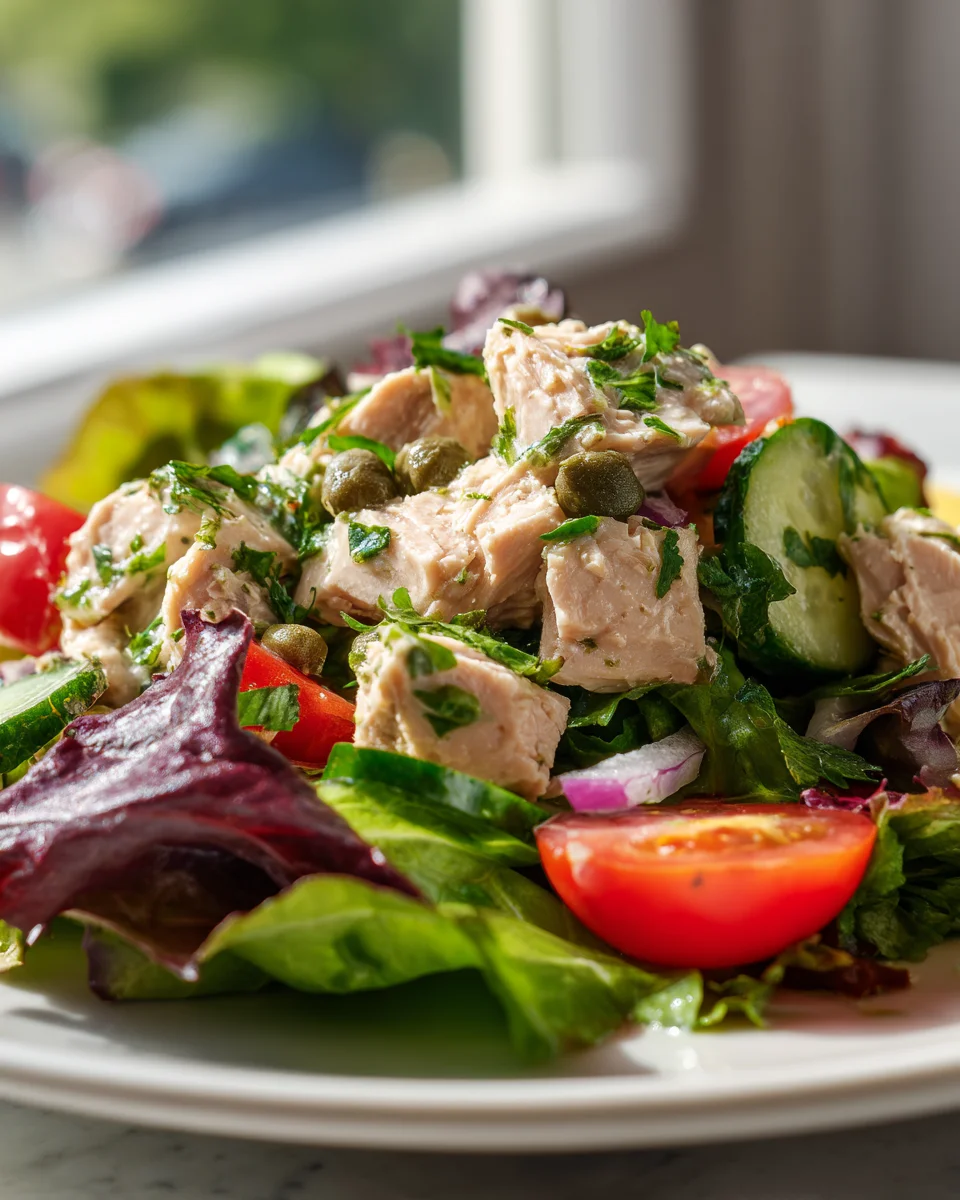 Leckerer Thunfisch Salat auf Blattsalat – Gesund & Frisch!