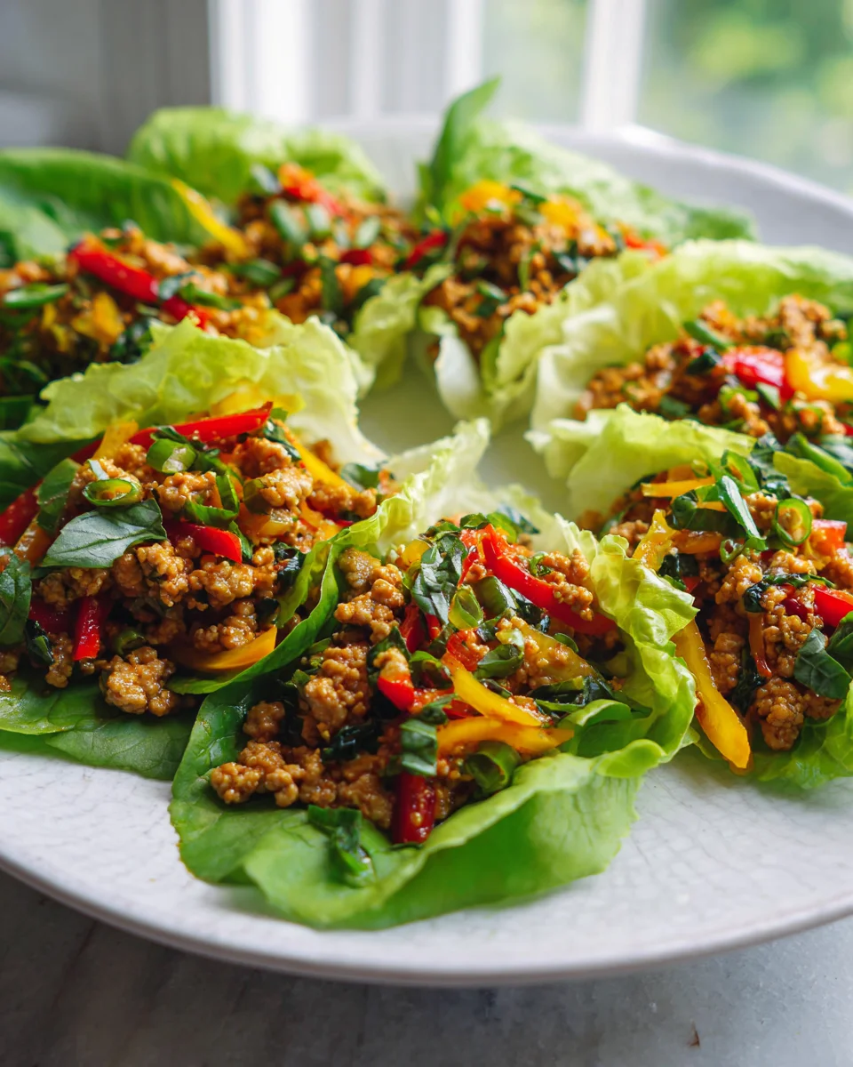 Thai-Basilikum-Truthahn Salat-Wraps: Schnelles Stir Fry