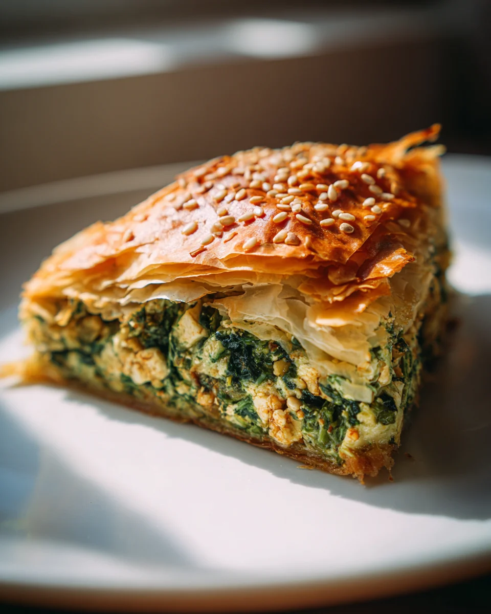 Leckerer Veganer Spinat-Börek mit Tofu & aromatischen Kräutern