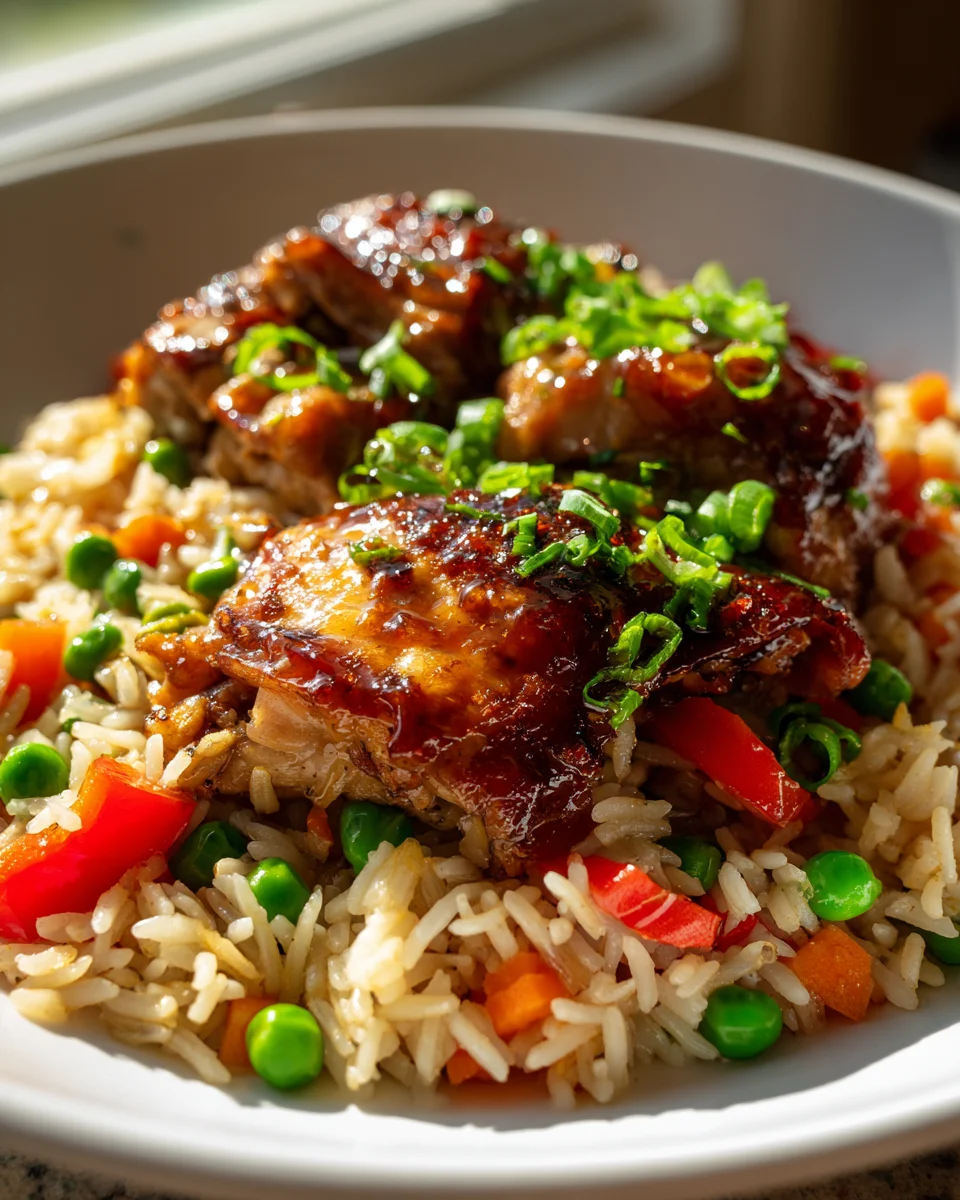 Honig BBQ Hähnchen Reis aus einer Pfanne – Schnell & Lecker!