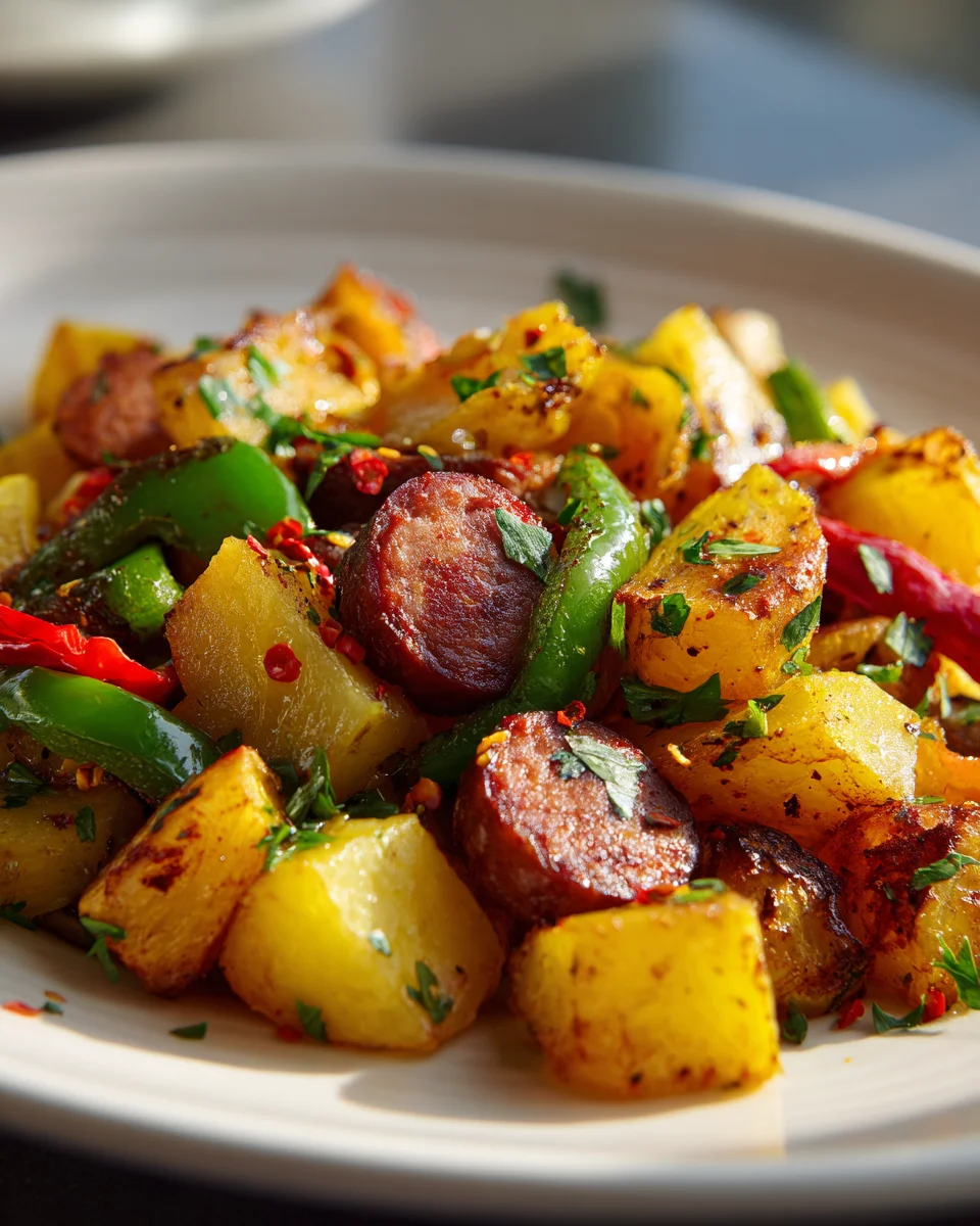 Pikante Kartoffel-Rinderwurst-Pfanne: Schnell & Lecker!