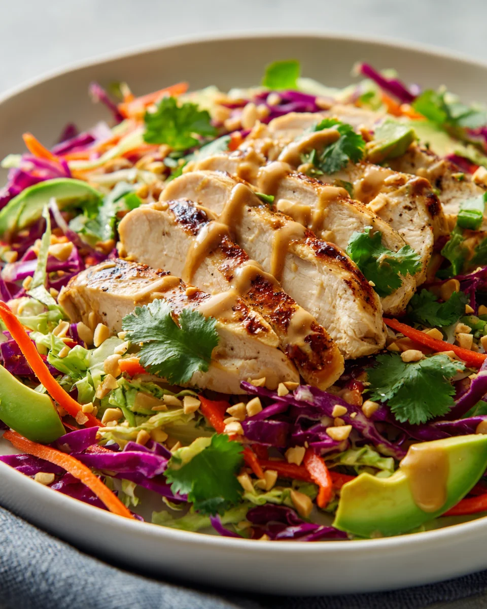 Leckerer Thai Peanut Chicken Salat – schnell & gesund!
