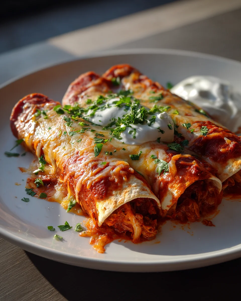 Hähnchen Enchiladas Rezept: Cremig, würzig & einfach!