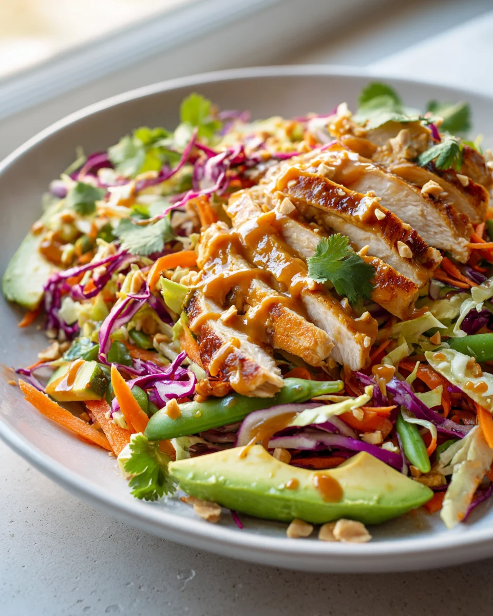 Leckerer Thai Peanut Chicken Salat – schnell & gesund!