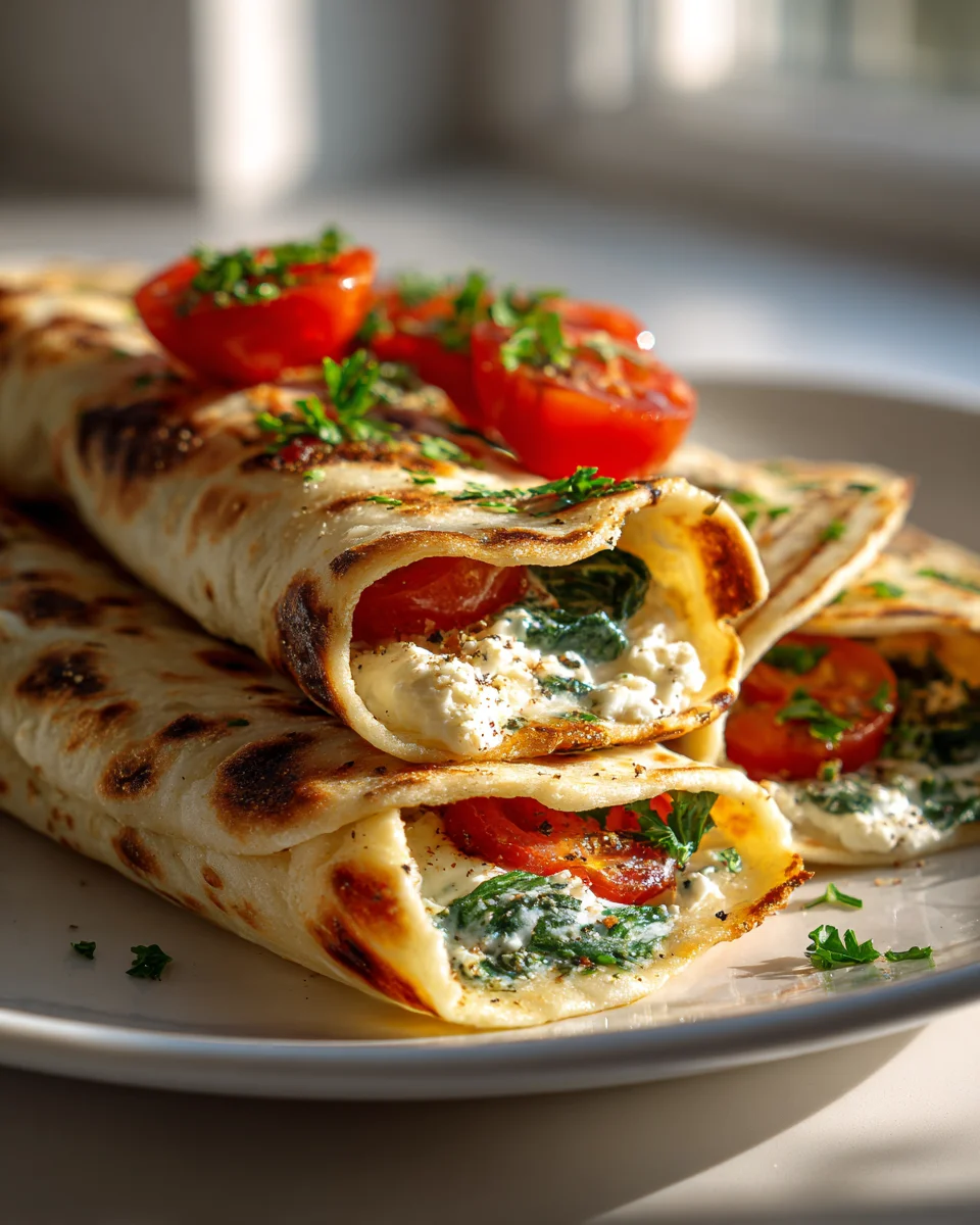 Gesunde Cottage Cheese Fladenbrot Wraps – Blitzschnell zubereitet.