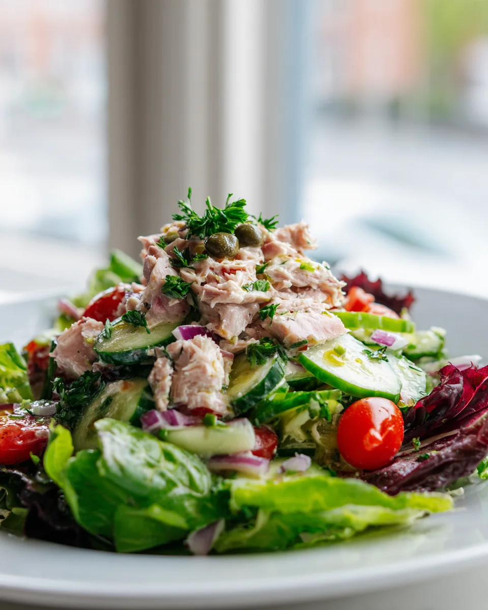 Leckerer Thunfisch Salat auf Blattsalat – Gesund & Frisch!