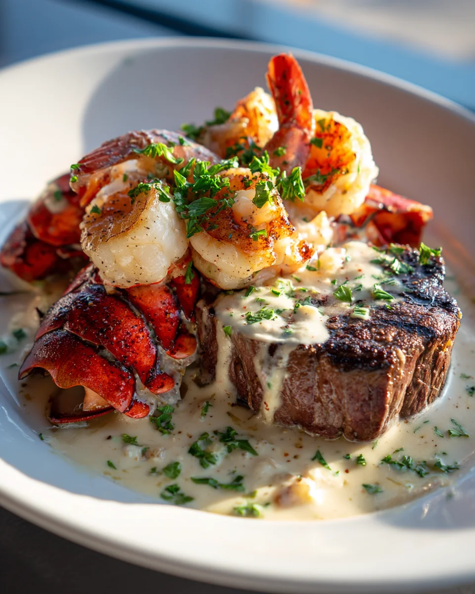 Surf & Turf mit cremiger Knoblauchsauce: Feinschmecker-Traum!