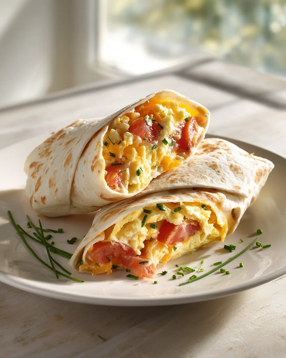 Frühstückswrap mit Ei, Käse und Tomaten – Lecker und einfach!