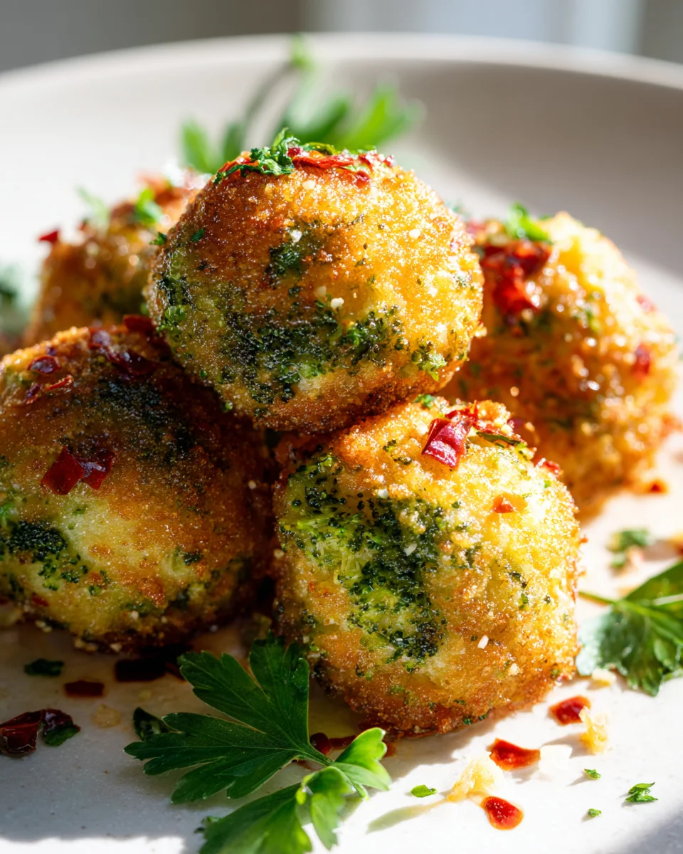 Spicy Brokkoli-Käse-Bällchen mit Chili Flocken: Dein Hit!