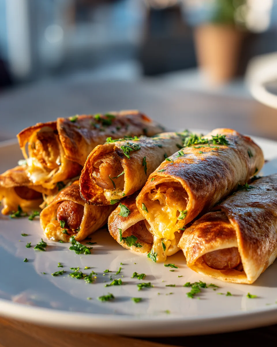Gebackene Hot Dogs im Tortilla Teig: Perfekter Familiensnack!