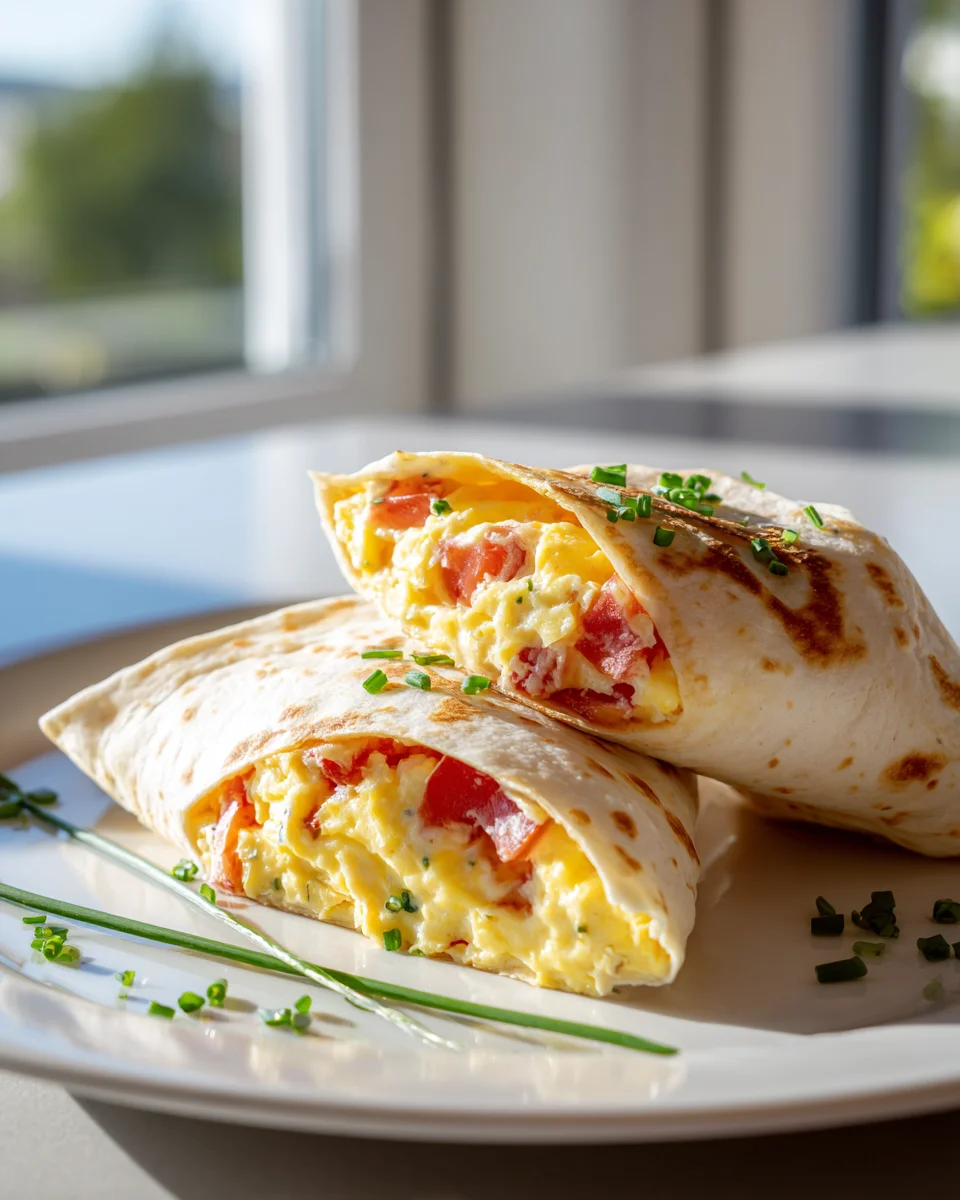 Frühstückswrap mit Ei, Käse und Tomaten – Lecker und einfach!