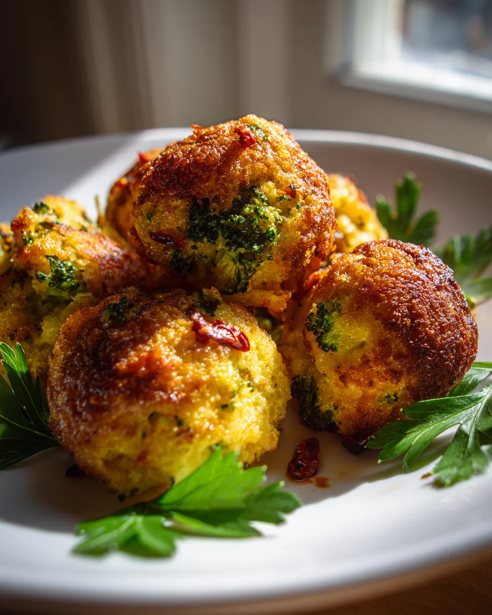 Spicy Brokkoli-Käse-Bällchen mit Chili Flocken: Dein Hit!