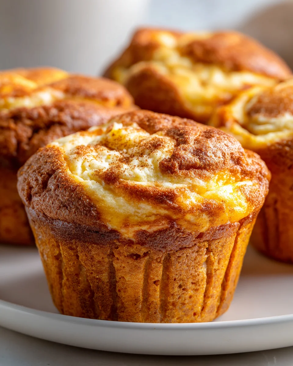 Köstliche Kürbis-Cheesecake Swirl Muffins – Einfach & Lecker!