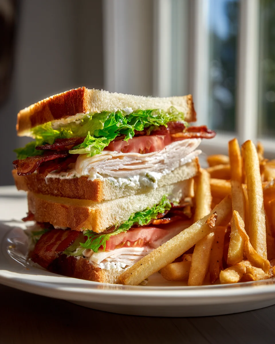 Unwiderstehliches Triple Decker Truthahn Club Sandwich Rezept