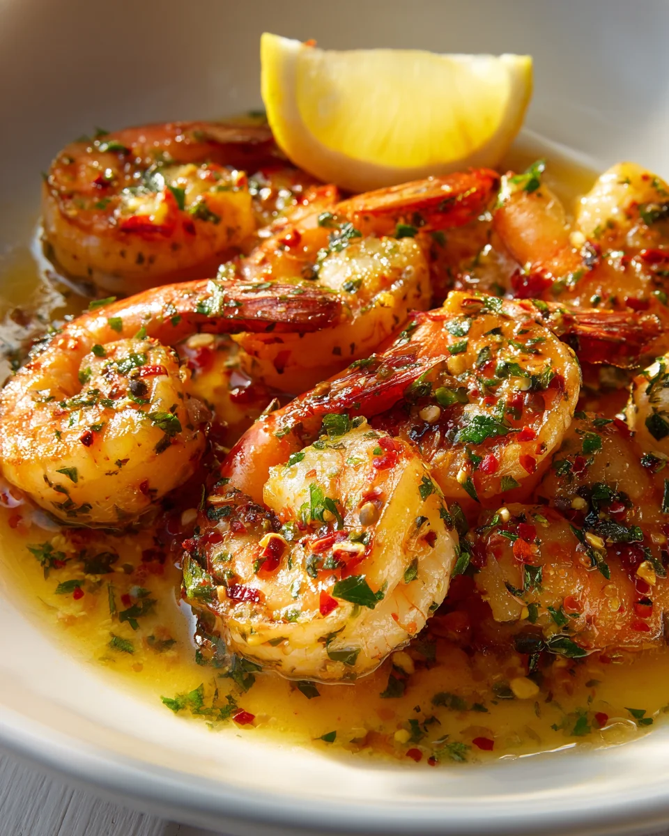 Pikante Griechische Garnelen Scampi mit Chili & Kräutern